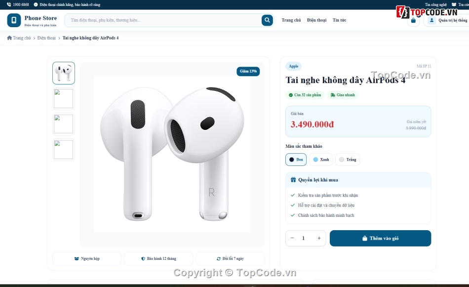 Website php,Web phụ kiện điện thoại,Web điện thoại